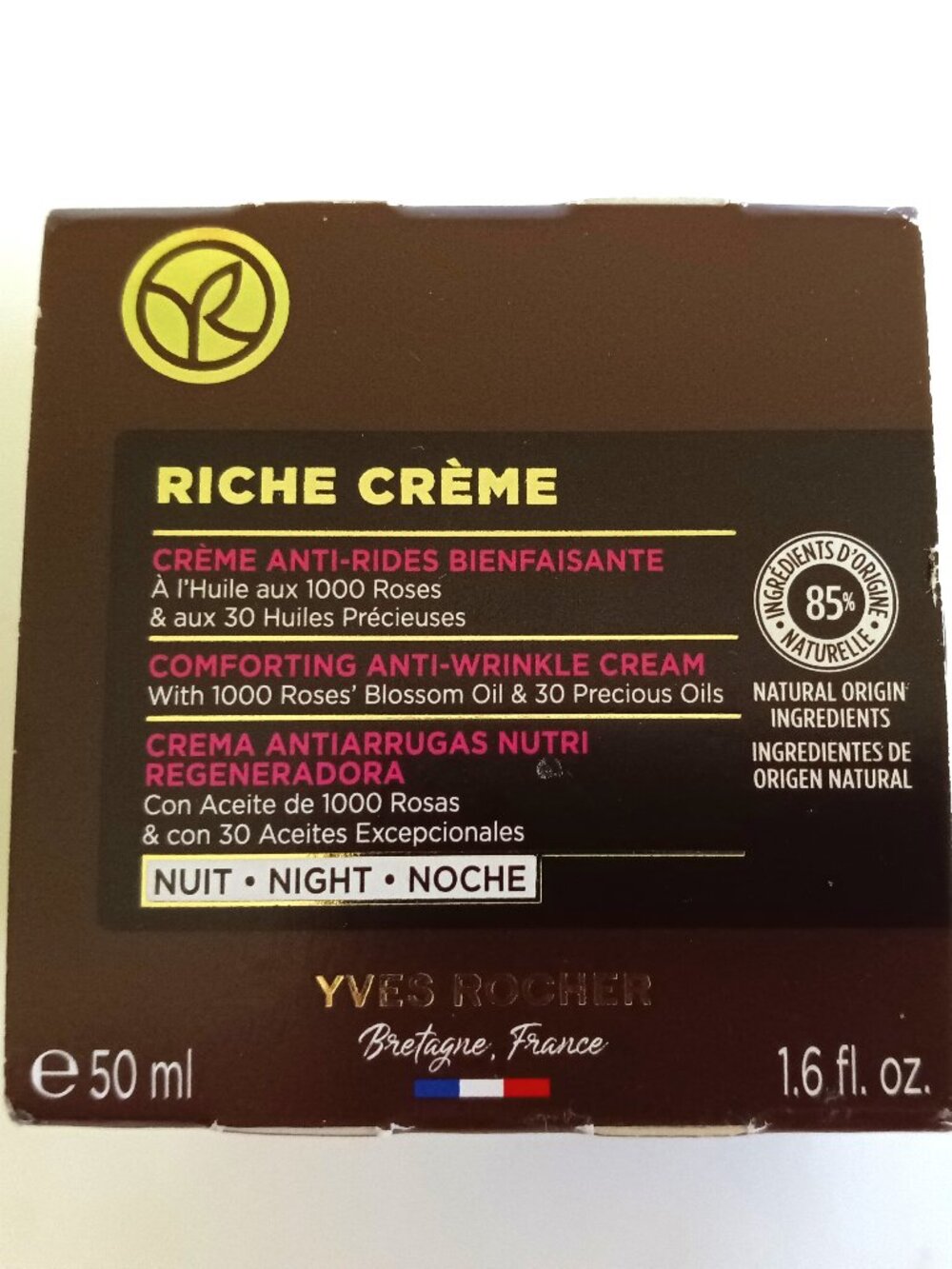 Comforting Anti-Wrinkle Night Cream w/ 1000 Roses' Blossom Oil - 50 ml